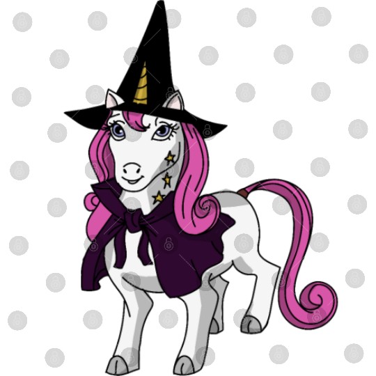 Happy Halloween 2024 unicorn wearing a witch hat Digital Files