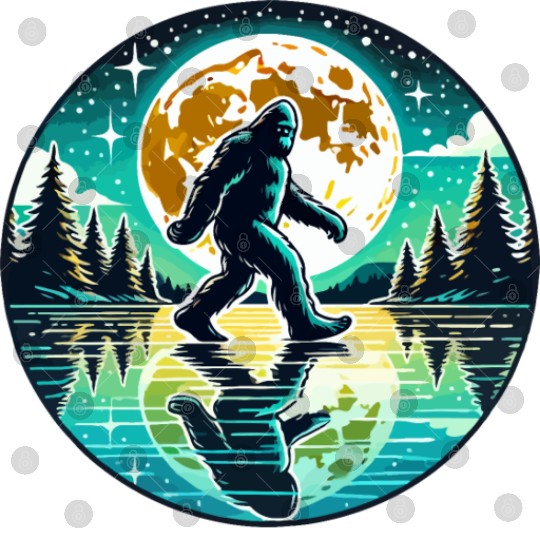 Moon Bigfoot Sasquatch Men Women Kids Cool Bigfoot Digital Files