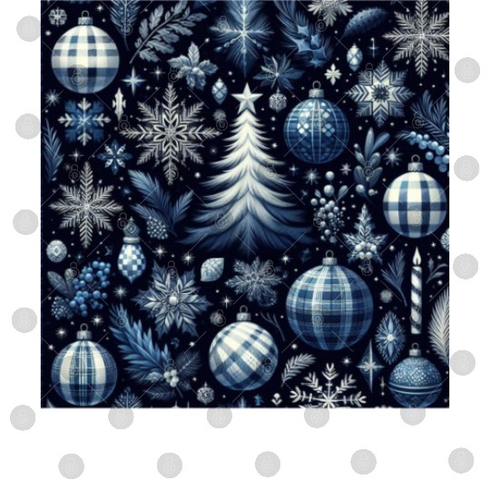 flannel blue and white christmas Digital Files