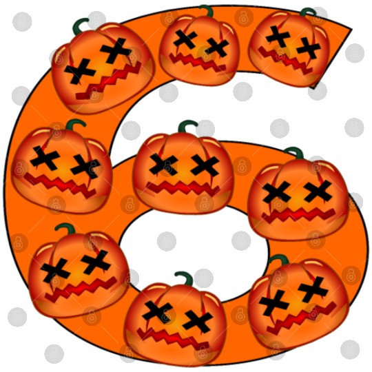 Number Six - Halloween Costume Pumpkin Digital Files