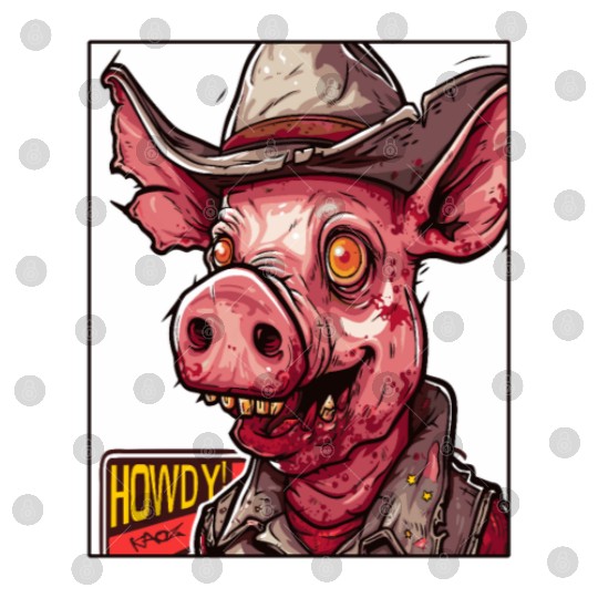 hillbilly redneck zombie cowboy pig Digital Files