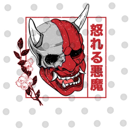 Hannya demon art face Skull devil oni harajuku Digital Files