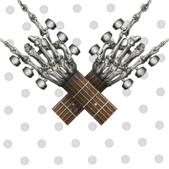 Rock On Guitar Rock & Roll Halloween Skeleton Hand Digital Files