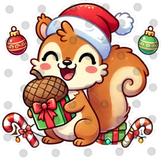 Nutty Christmas Squirrel Digital Files