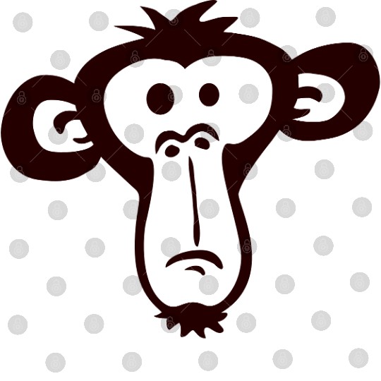 Sad Confused Monkey Head Funny Bored Primate Face Digital Files