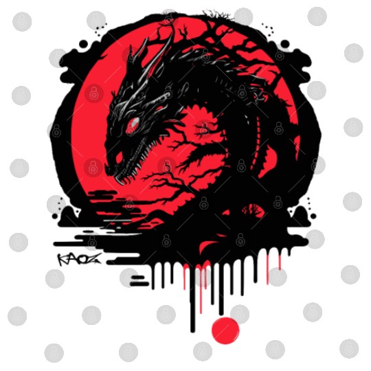 Red Sun Dragon - Eastern Style Digital Files