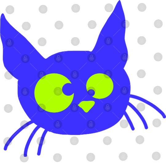Crazy Cat Squinting Funny Eyes Grimace Fun Cartoon Digital Files