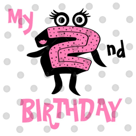 Funny pink number two for birthdays Digital Files