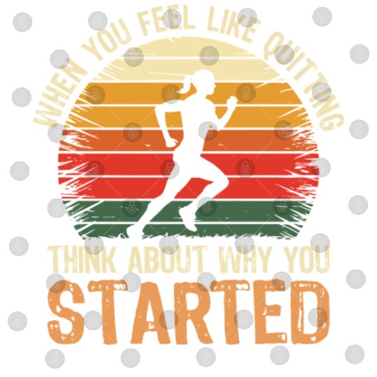 Motivational Runner Vintage Think About Running Digital Files