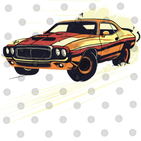 Classic Muscle Car in Action Digital Files