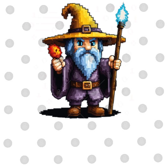 Funny Coding Wizard Pixel Fantasy Coder Magic Digital Files