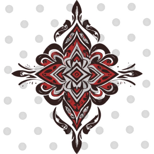 Red and Black Tribal Shape Design Digital Files