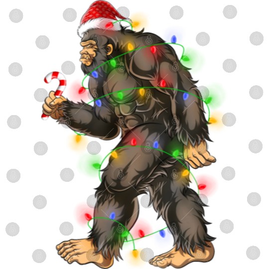 Bigfoot Sasquatch Yeti Candy Cane Christmas Digital Files