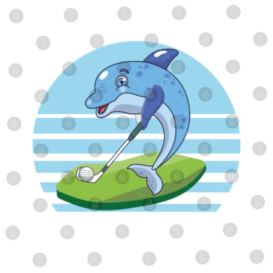 Funny Animal Golfin Dolphin Swing with Porpoise Digital Files
