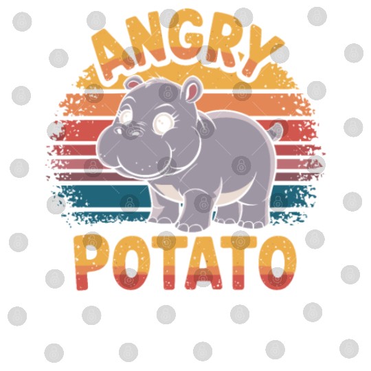 Moo Deng Angry Potato Hippo Humor Design Digital Files