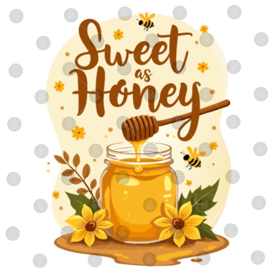 Sweet as Honey - Cute Bee and Honey Jar Design Digital Files