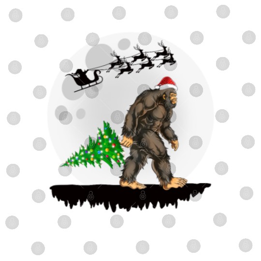 Bigfoot Christmas Tree Lights Believe Sasquatch Digital Files