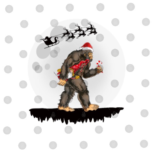Believe Santa Bigfoot Carrying Gnome Christmas Digital Files