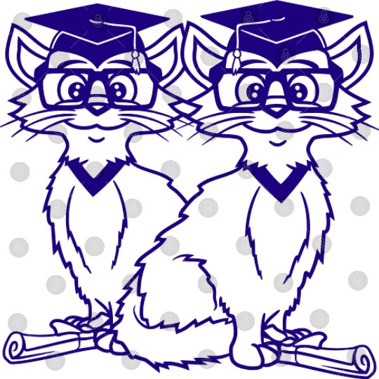 2 Cats College Degree School-Leaving Certificate Digital Files