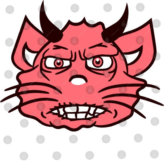 Demon Monster Cat Halloween Fun Horror Devil Horns Digital Files