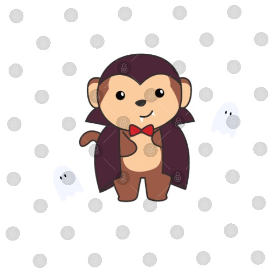 Monkey Happy Halloween Cute Vampire Costume Digital Files