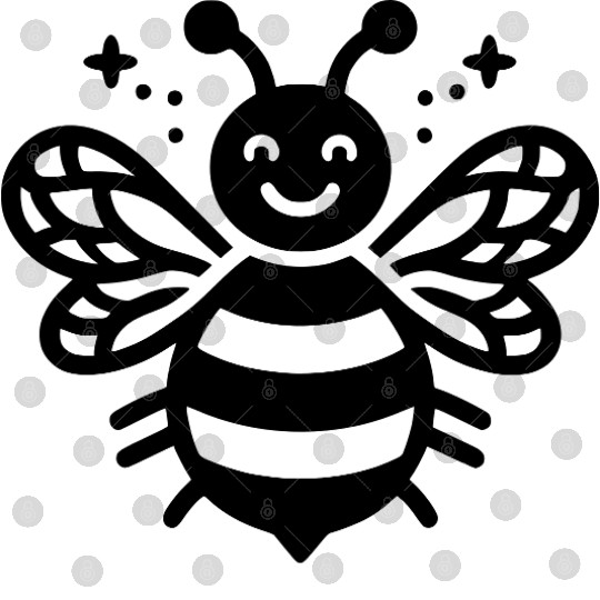 Honey bee kids style insect drawing path15 Digital Files
