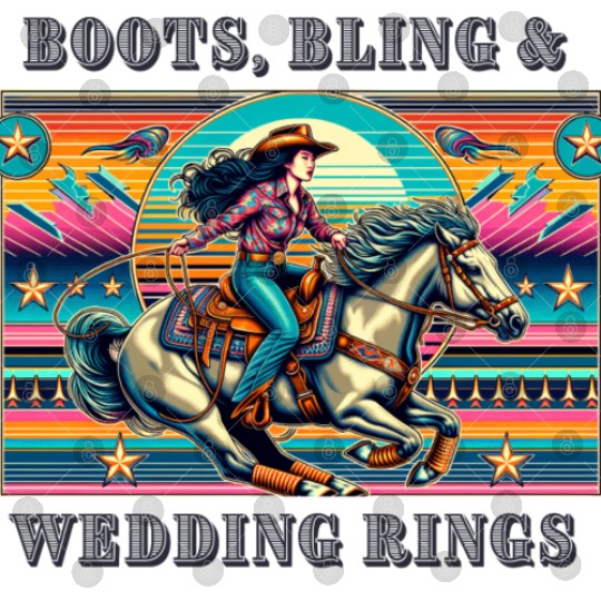 Retro 80's Cowgirl Rodeo | Boots, Bling, & Rings Digital Files