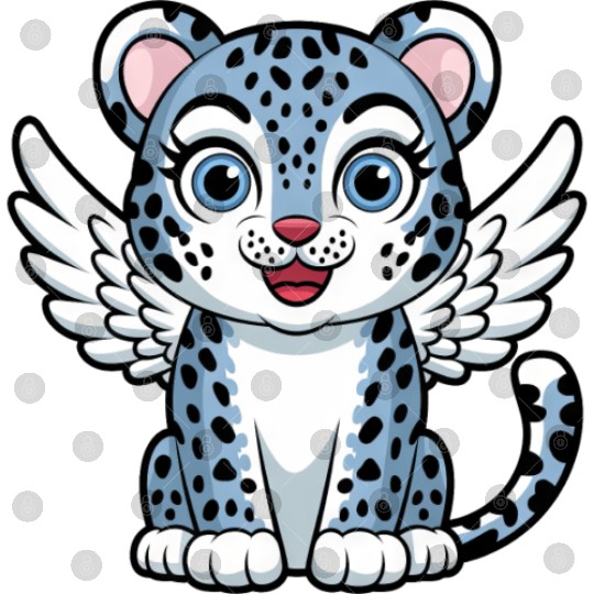 Blue tiger cat with angel wings dreamlike Digital Files