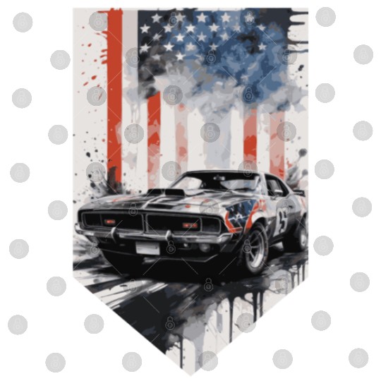 Rev up your patriotism - Muscle car and usa flag Digital Files