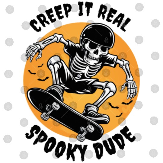Funny Halloween Design Skeleton Skateboarder Digital Files