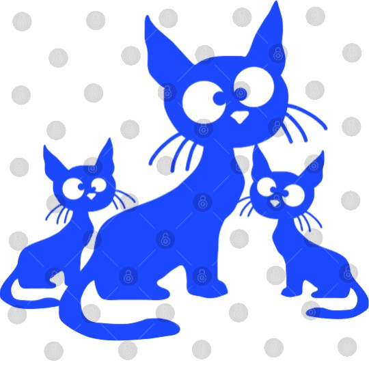 Crazy Cats Family Mom Dad 2 Small Cute Kids Babies Digital Files