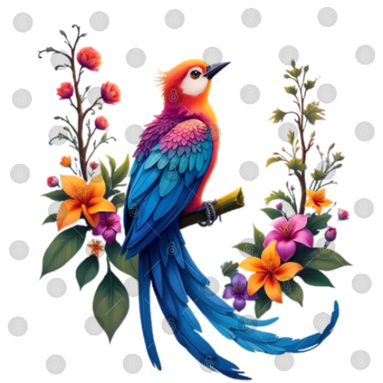 Fantastical Bird Of Paradise Painting Digital Files