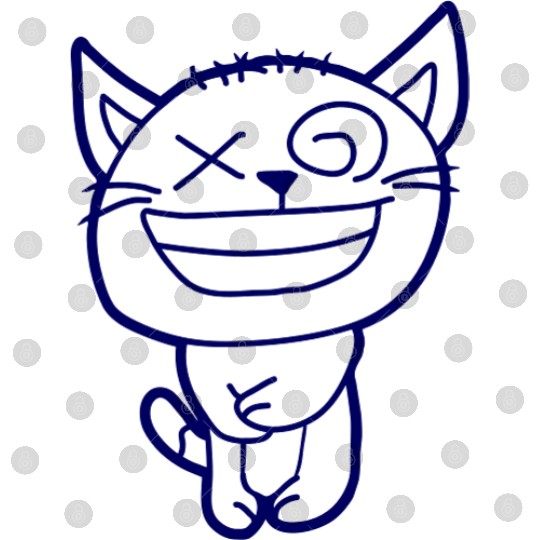 Crazy Cat Weird Funny Eyes Cool Grimace Cartoon Digital Files
