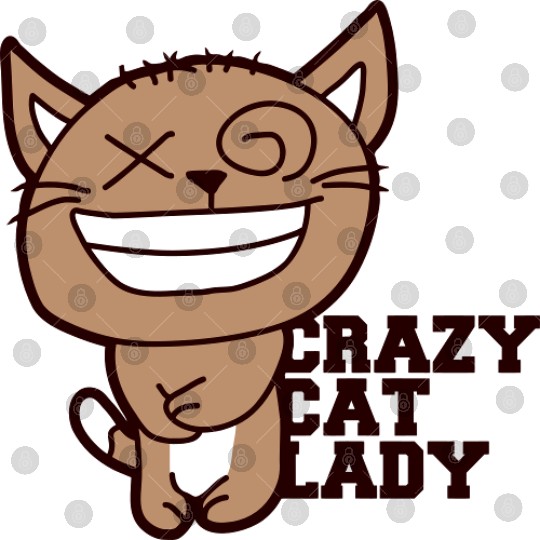Crazy Cat Lady Text Love Saying Quote Weird Woman Digital Files