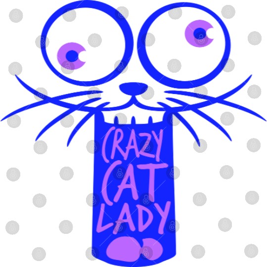 Crazy Cat Lady Text Love Saying Quote Weird Woman Digital Files