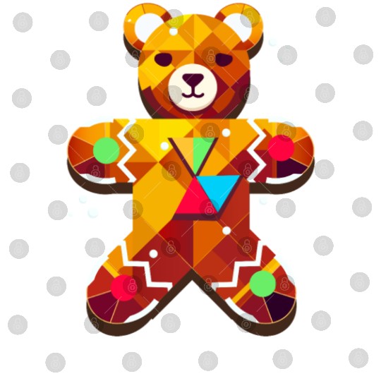 cute gingerbread bear - festive christmas design Digital Files