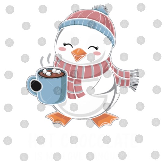 Hot Chocolate Is My Love Language Cute Penguin Digital Files