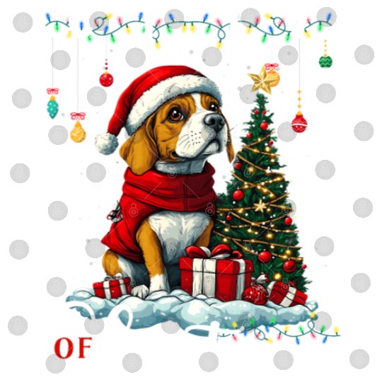 Beagle Christmas Tree Lights Decorations Dog Lover Digital Files