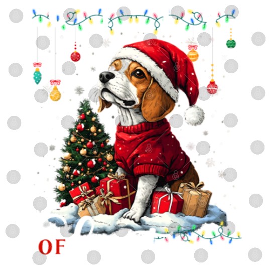 Beagle Christmas Tree Lights Decorations Dog Lover Digital Files
