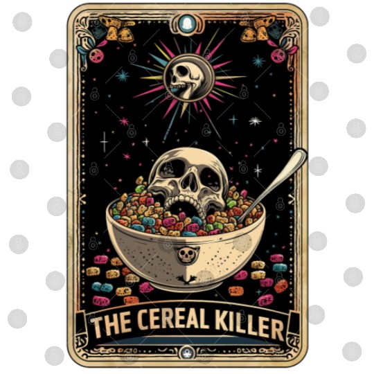 Cereal Killer Tarot Card Horror Movies True Crime Digital Files