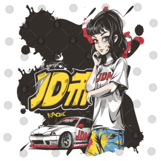 Cute Anime Girl JDM Car Street Racer Digital Files