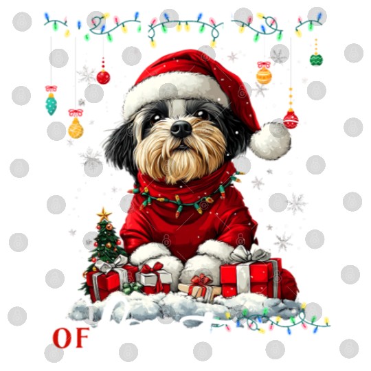 Shih Tzu Christmas Tree Lights Decorations Dog Digital Files