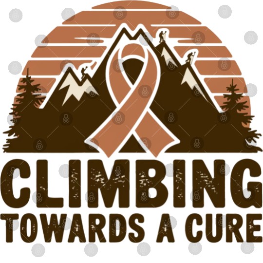 Mountain Climbing Cancer Awareness Retro Design Digital Files
