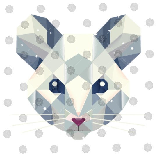 Geometric Snow Mouse – Winter Animal Portrait Digital Files