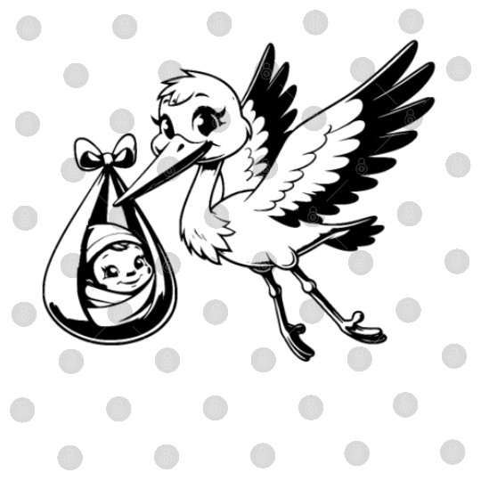 Adorable Stork with Baby Bundle Newborn Delivery Digital Files