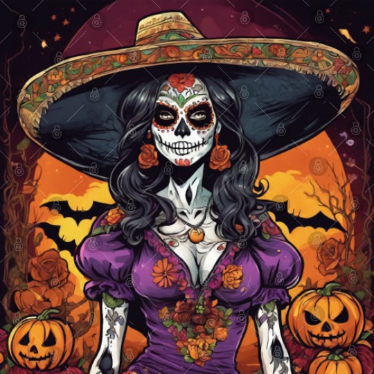Elegant Halloween Catrina - Día de los Muertos Sty Digital Files