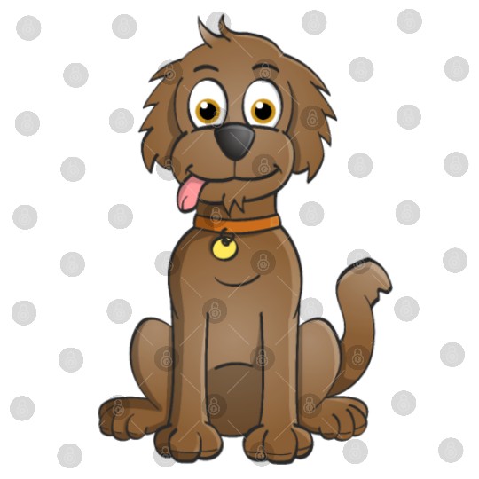 Image of a happy brown dog in cartoon style. Digital Files