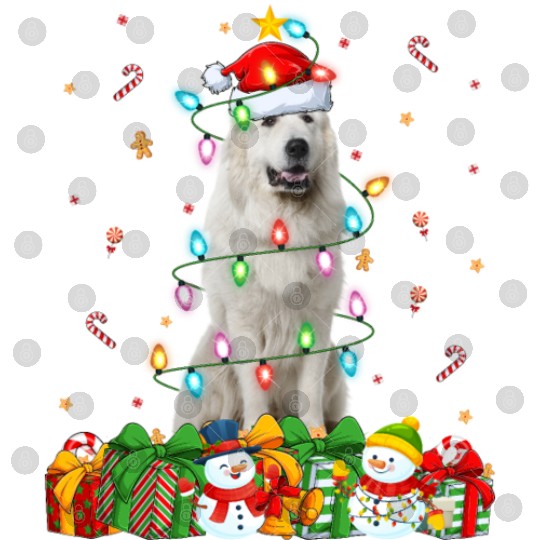 Great Pyrenees Dog Christmas Lights Digital Files