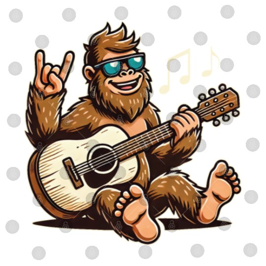 Funny Bigfoot Sasquatch Singing Guitar Playing Digital Files