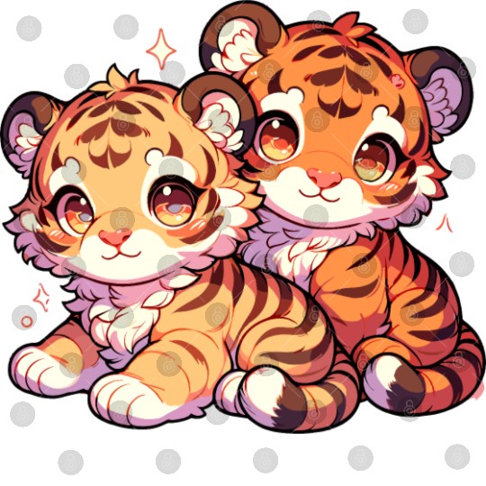Adorable Baby Tiger Cubs Artwork - Cute and Digital Files